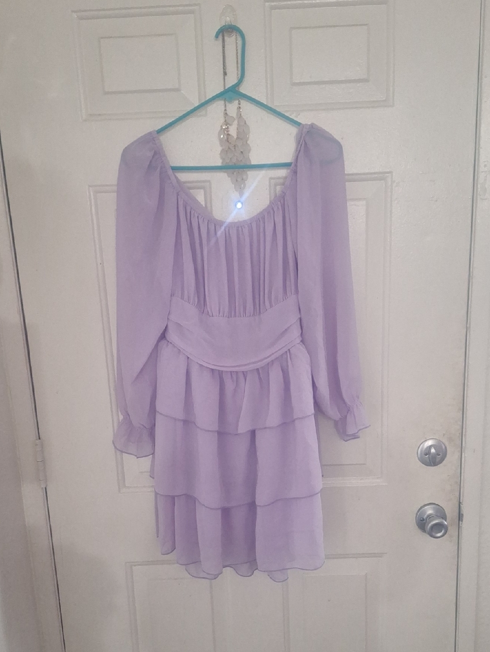 Lilac Tiered Chiffon Dress